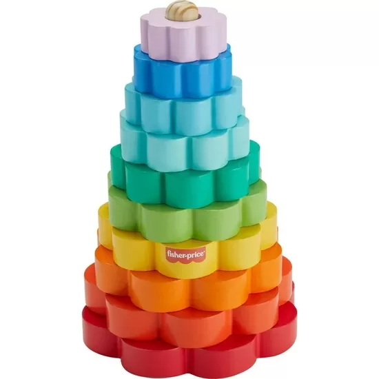 Fisher-Price Empileur d’Anneaux en Bois, triage, 10 éléments